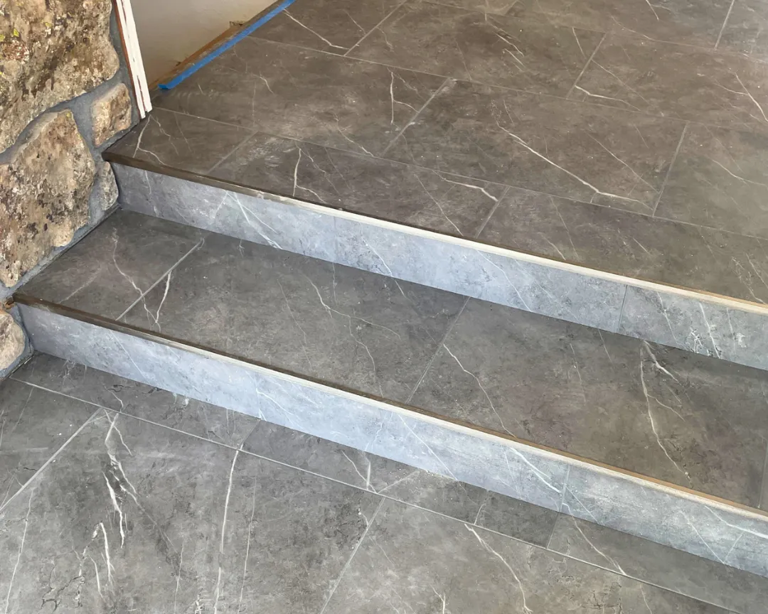 Grand Teton tile on stairs Grand Teton tile on stairs
